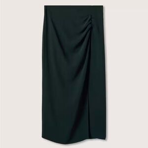 Mango Vented Midi Skirt (Teal)